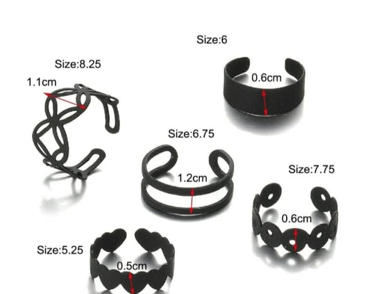 Set of 5 Korean Rings